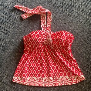 Antonio Melani Geo Design Halter Swim Top Size Medium